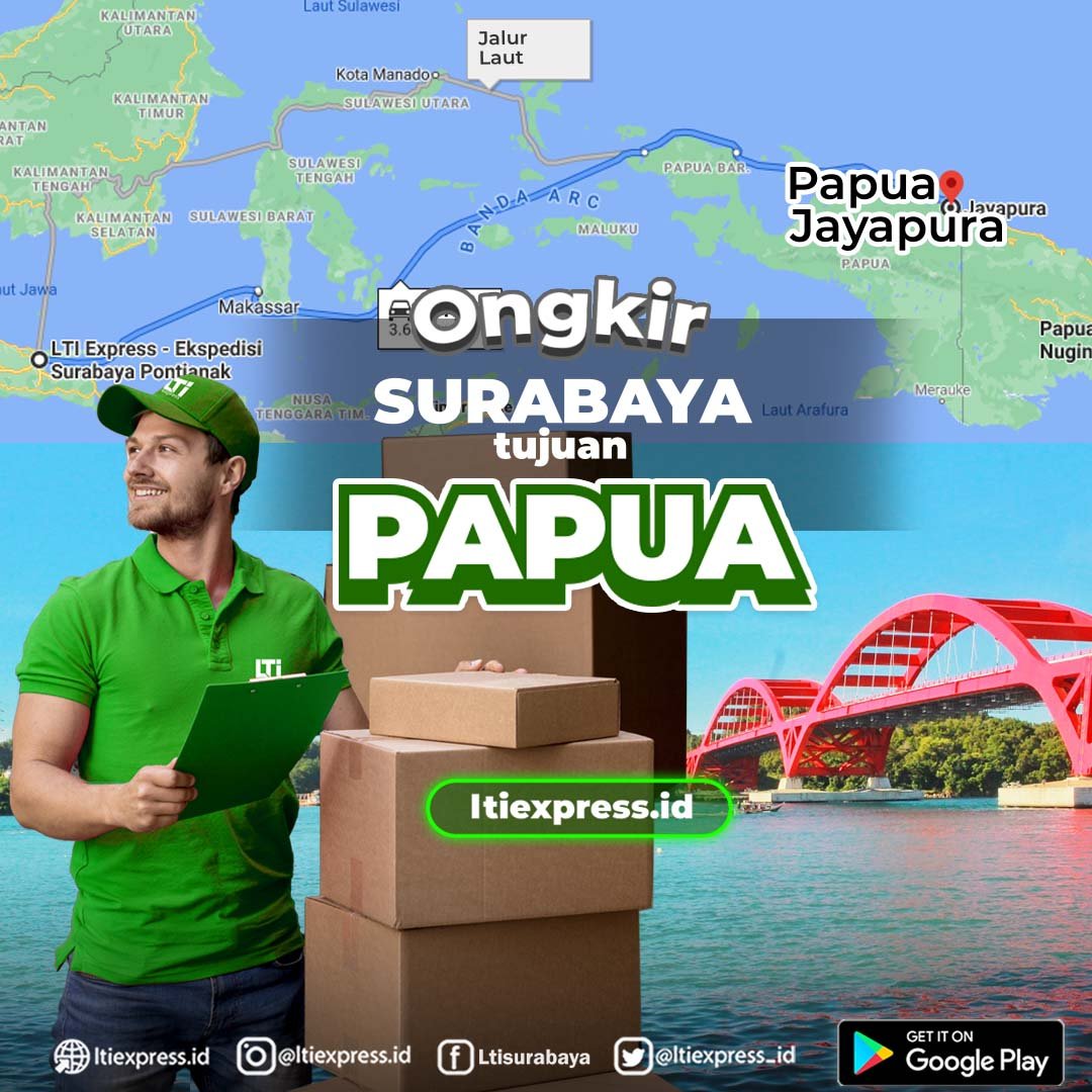 ongkir surabaya ke papua