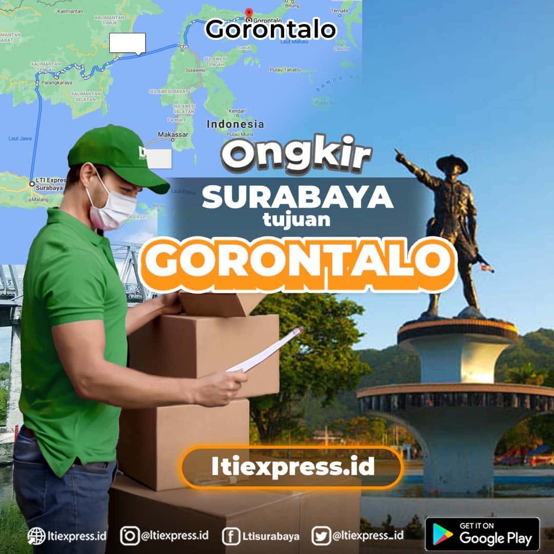 ongkir surabaya ke provinsi gorontalo