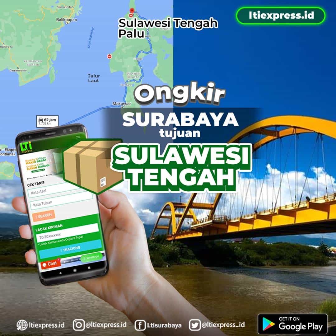 ongkir surabaya ke sulawesi tengah